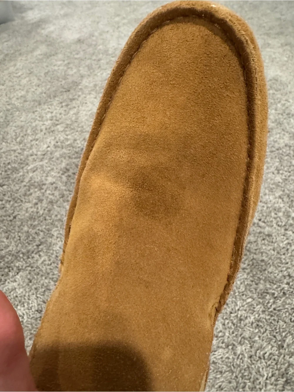 Sperry Men's Suede Slip-On Loafers in Chestnut Brown with Shearling Lining